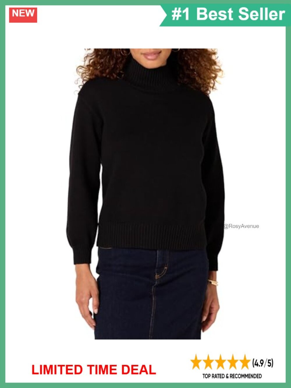 Organic Cotton Funnel Neck Pullover Sweater Blouson Sleeve Regular Fit